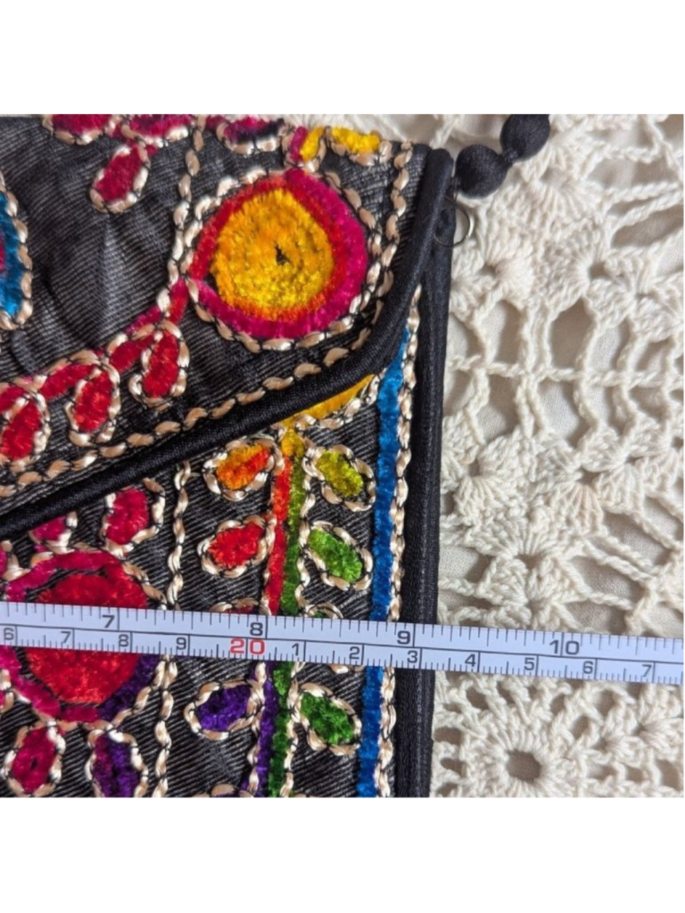 Boho Rajasthani Embroidered Clutch / Sling Bag - Picture 7 of 9